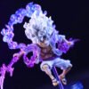 Luffy Gear 5 – Detail von Kopf und weissem Haar